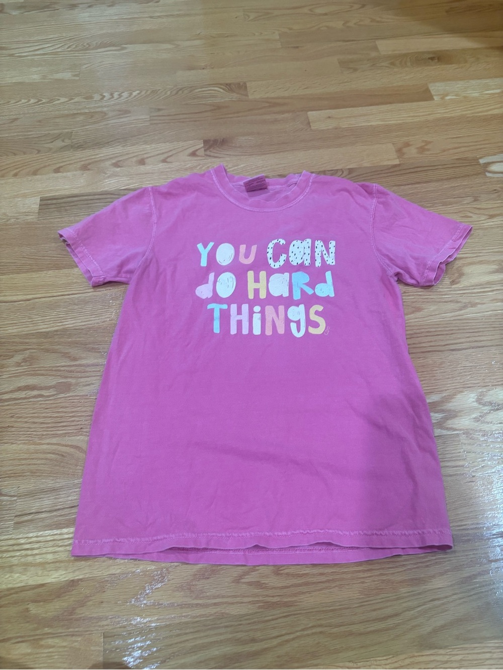 Comfort Colors Pink Graphic 'You Can Do Hard Things' Short Sleeve Tee